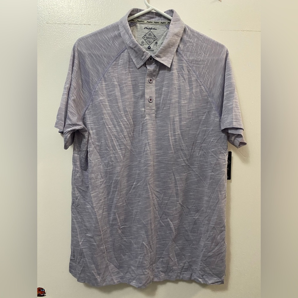 Flag & Anthem MadeFlex Men's Light Lavender Polo Short Sleeve Shirt Size Medium
